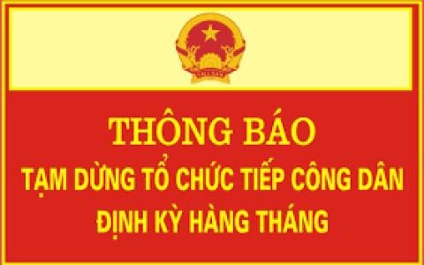  Thông báo: Tạm dừng tiếp công dân định kỳ ngày 31 tháng 8 năm 2021 của Chủ tịch UBND thành phố Thanh Hoá