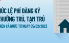 Lệ phí đăng ký thường trú, tạm trú trên cả nước từ 05/02/2023