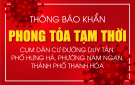 Phong toả tạm thời cụm dân cư đường Duy Tân, phường Nam Ngạn, TP Thanh Hóa